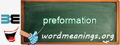 WordMeaning blackboard for preformation